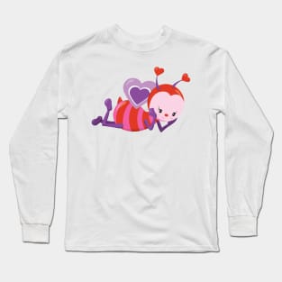 Cute Bee Valentine's day Design Long Sleeve T-Shirt